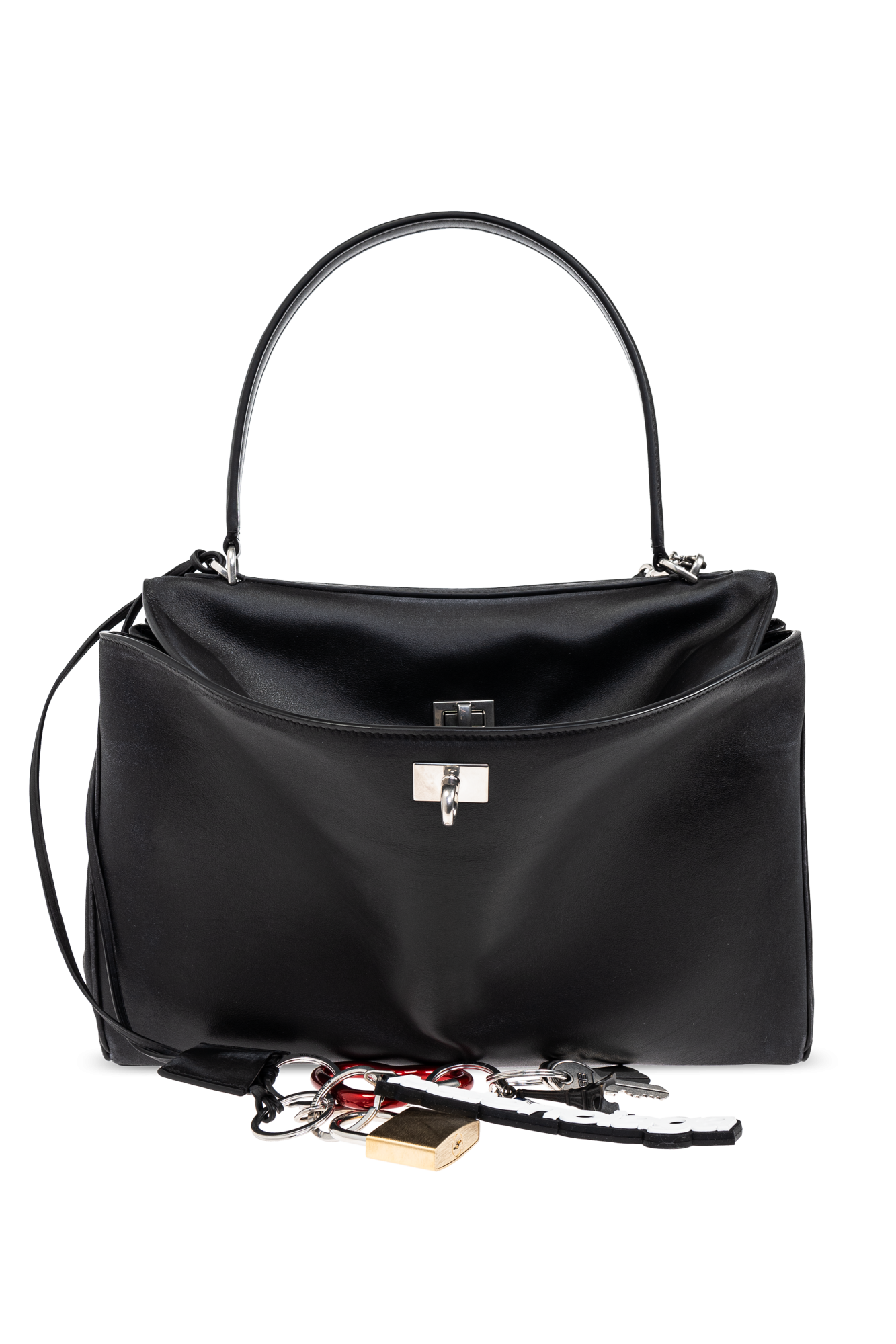 Balenciaga Black Lambskin Leather Mini Motorcycle City Bag